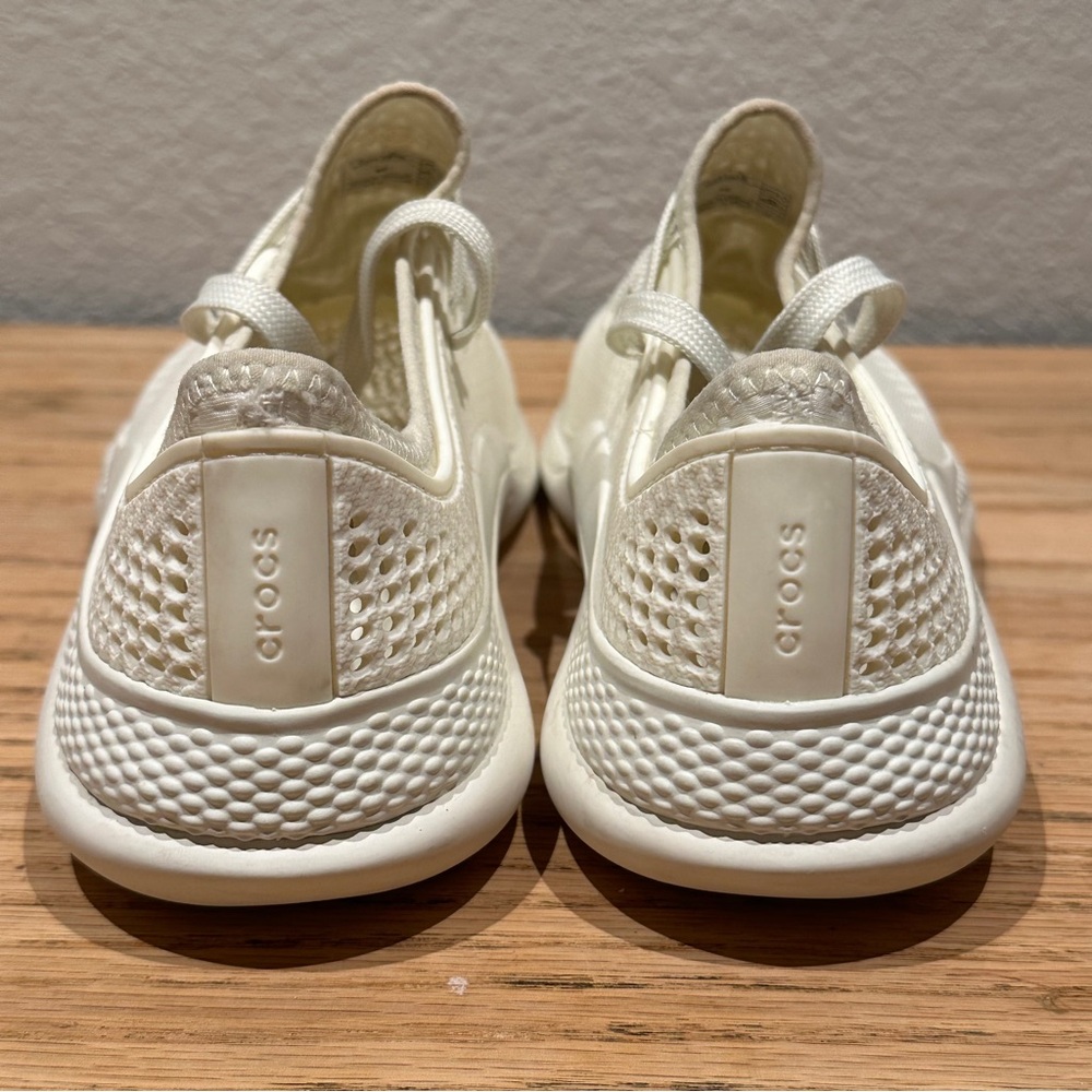 CROCS LiteRide Pacer Women's Lace Up Sneakers‎ Size 9 White - Picture 5 of 10